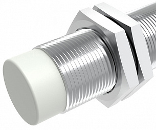 LANBAO LR18XCN08DPOG Индуктивный датчик 8 мм, цилиндрический, незаподлицо, 10…30 DC, PNP, NO, никелированная латунь, кабель PVC 2 м, IP67