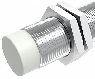 LANBAO LR18XCN08DPOG Индуктивный датчик 8 мм, цилиндрический, незаподлицо, 10…30 DC, PNP, NO, никелированная латунь, кабель PVC 2 м, IP67