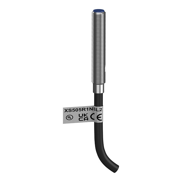 Миниатюрный индуктивный датчик (Telemecanique), M5, L31мм, нерж., Sn0.8мм, кабель 2м(XS505R1NBL2)