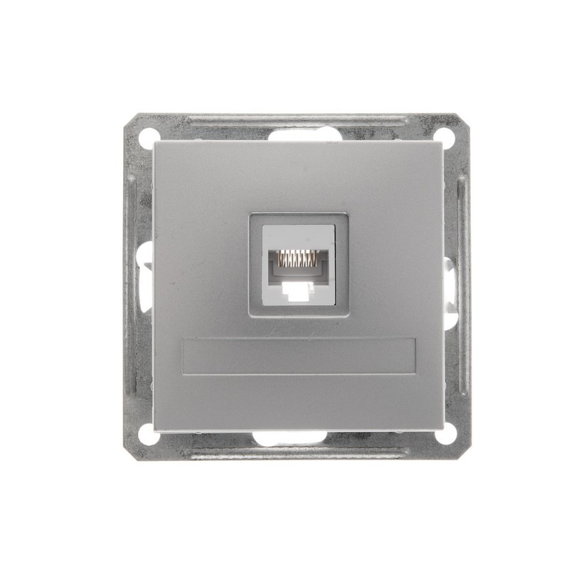 W59 РОЗЕТКА компьютерная RJ45 кат.5Е, механизм, МАТОВЫЙ ХРОМ