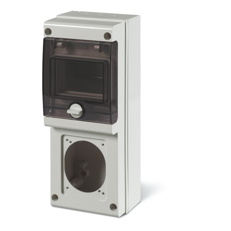 Щит комбинированный навесной BLOCK1, 4M + 70x87(84x106), 110x280x100mm, IK08, IP66, серия BLOCK