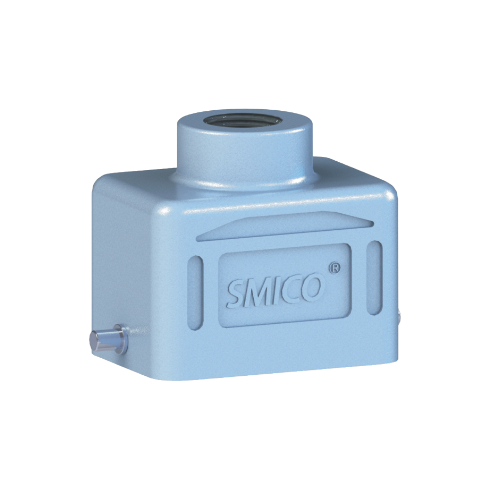 Корпус разъема, размер H6B, кабельный, верхний ввод M20, металл, IP65, RAL 7037