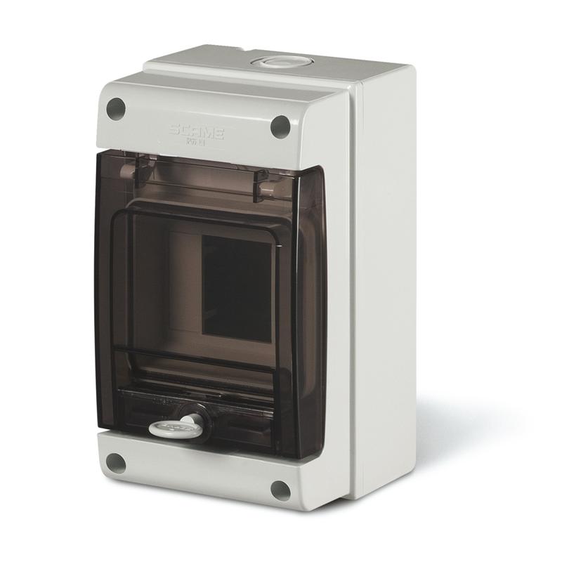 Щит модульный навесной M190, 4M, дымчатая дверь, 112x190x106mm, IK07, IP66, серия DOMINO