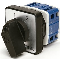 Переключатель полюсов 16А (1-2) 60?, 2 полюса, рамка 48х48мм, 400В AC, IP54