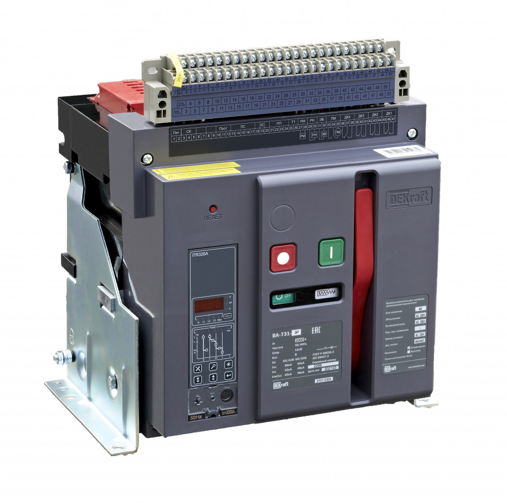 Воздушный авт. выключатель стационарный 3P 1600А 80кА расцепитель М ВА-731