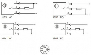 LANBAO LR18XCN20DPOY-E2 индуктивный датчик М18x85 PNP NO Sn=20мм разъем М12