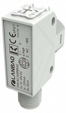 LANBAO PSR-YC10DNBR-E2 оптический датчик гибридный корпус NPN NO/NC Sn=100мм BGS (D-тип) разъем M12