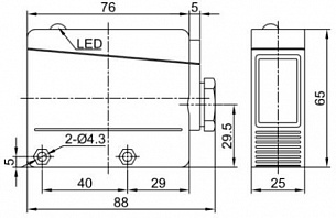 LANBAO PTL-DM5DPRT3-D оптический датчик 88x65x25мм PNP NO+NC Sn=5м (R-тип) клеммы