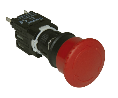 Кнопка "Грибок" 30мм (1НО), красный цвет, без фиксации, серия D (250В AC, 1,5А), IP50 D100YM30K