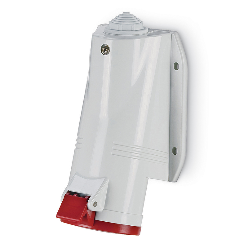 Разъем пром. силовой CEE настенный угловой, гнездо, 32A, 3P+N+E 6h, 346_415VAC 50/60Hz, IP44, серия OPTIMA-BASE