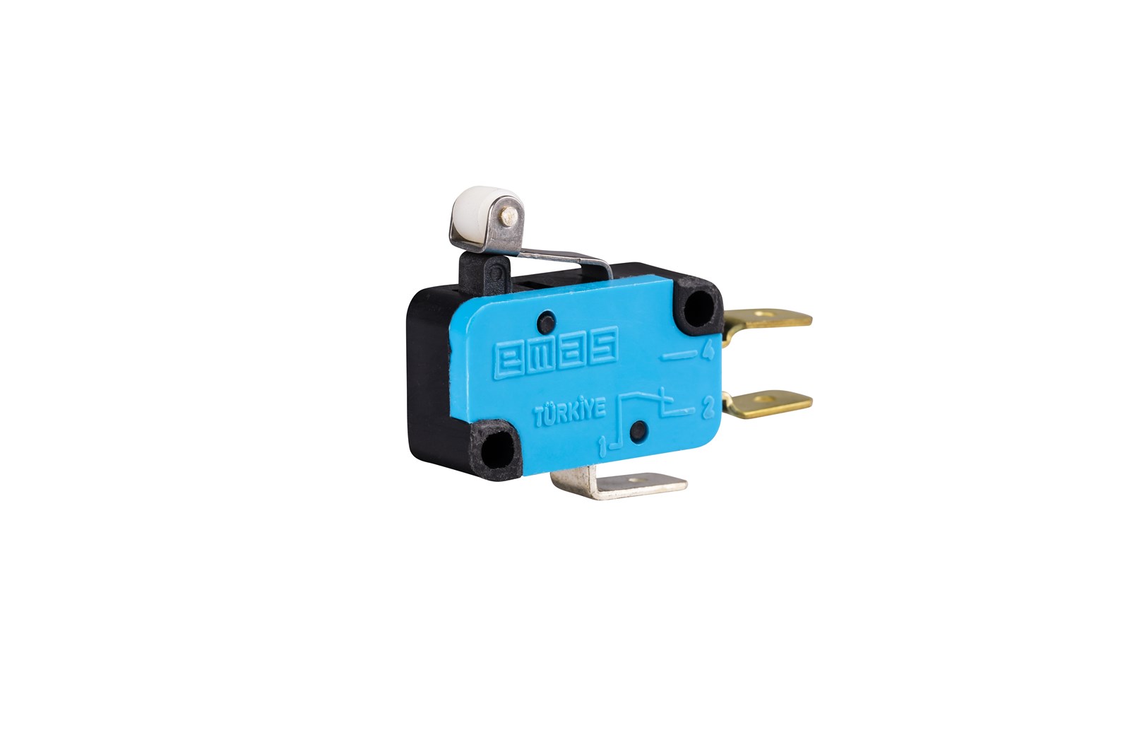 Микровыключатель, привод металлический роликовый рычаг (1ПК), металлический корпус (250В AC, 10А), IP20 MK1MIP1