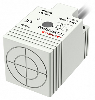 LANBAO LE25SN10DPO индуктивный датчик 25x25x39мм PNP NO Sn=10мм кабель 2м