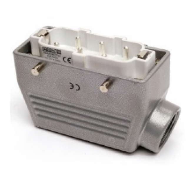 Кожух со штепселем металлический, 6 полюсов, 35A, боковой ввод (PG 21), IP65 EBM606FU10