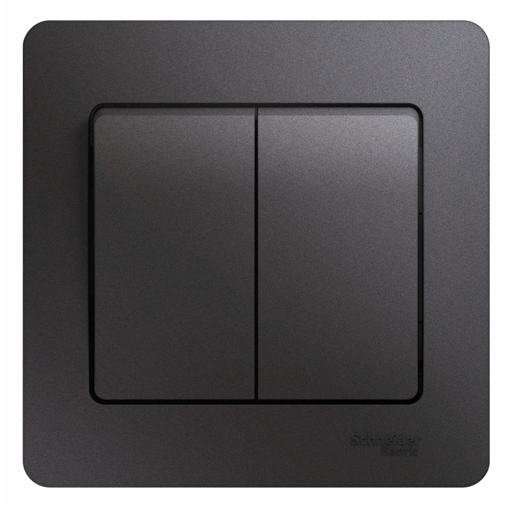 GLOSSA 2-клавишный ВЫКЛЮЧАТЕЛЬ, сх.5, 10AX, в сборе, ГРАФИТ