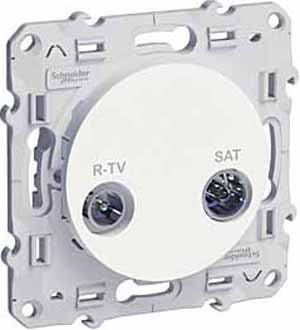 ODACE РОЗЕТКА R-TV/SAT, одиночная, БЕЛЫЙ
