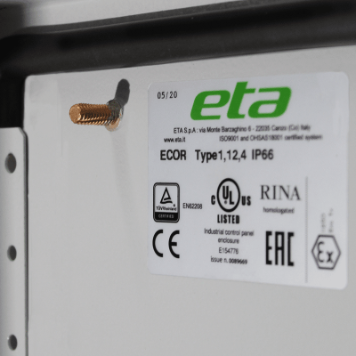 Щит ECOR моноблочный 1000x1000x300мм (ВхШхГ) навесной с монтажной панелью, 2 глухие двери, ригельный замок, 2 пластины кабельного ввода, RAL7035, IP55