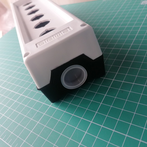 Корпус пост 6-кнопочный, пластик, пустой, черно-серый