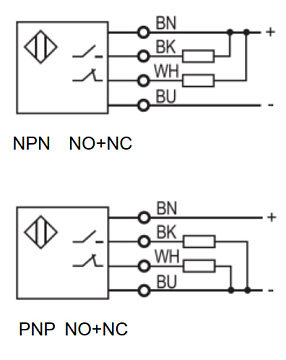 LANBAO LR18XCF08DNRY-D индуктивный датчик M18x63мм NPN NO+NC Sn=8мм клеммы