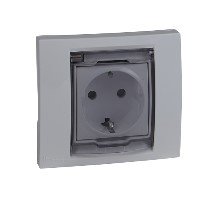 РОЗЕТКА С З/К СО ШТОРКАМИ С КРЫШКОЙ IP44