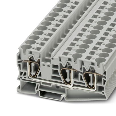 Клемма проходная ST 16-TWIN /12,2mm, пружинная, 3 присоед., 16(max 25)mm2, 76A, 1000V, серая