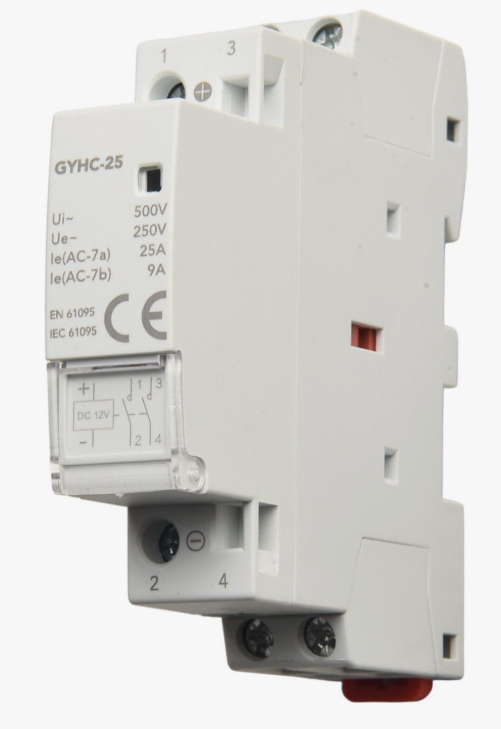 Контактор модульный GYHC-2P, 25A, 1NO+1NC, 230VAC, 1M