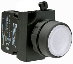 Кнопка (1НО), белый цвет, серия CP (250В AC, 4А), IP65 CP100DB