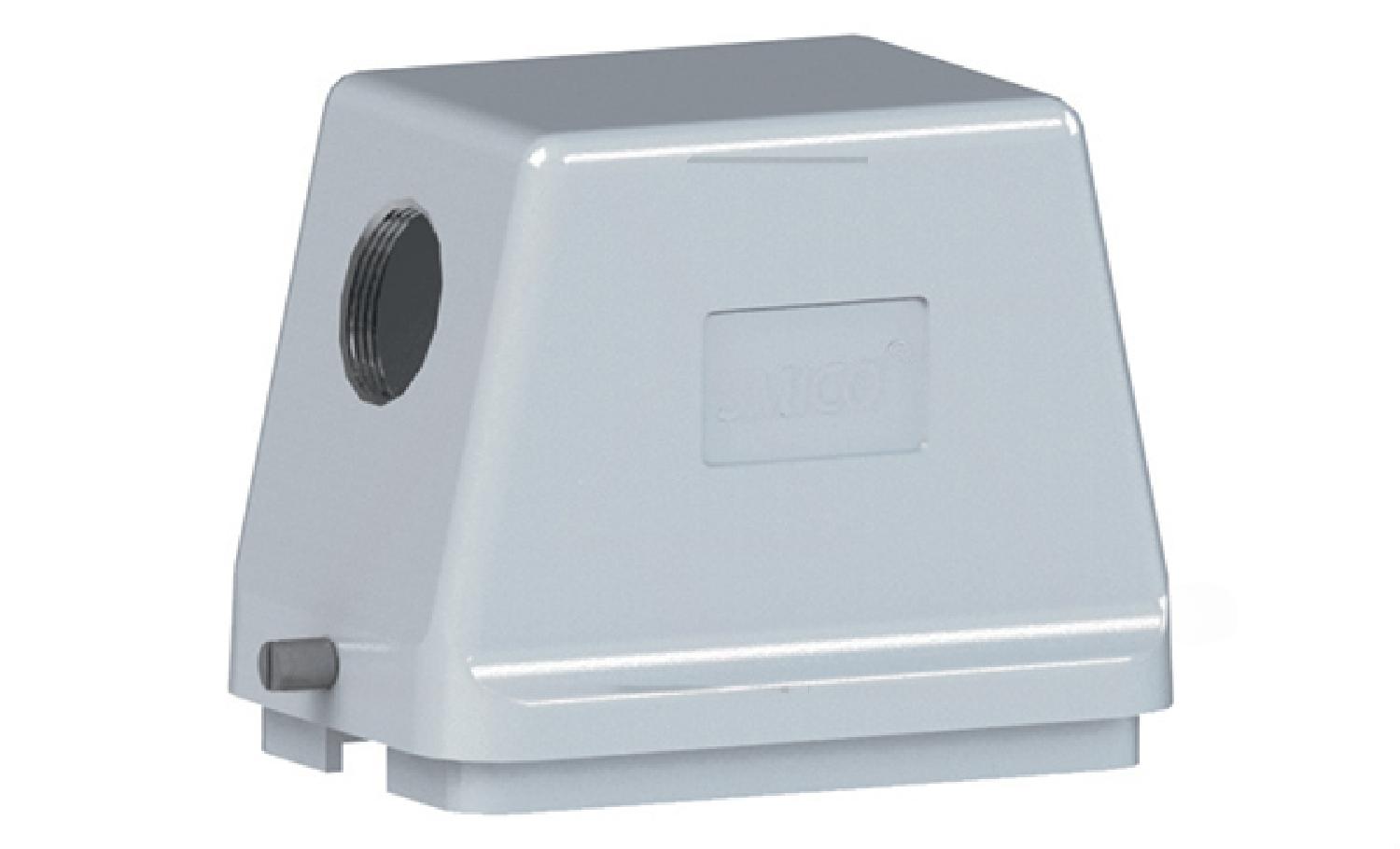 Корпус разъема, размер H48B, кабельный, угловой ввод M40, металл, IP65, RAL 7037