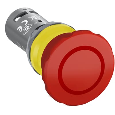 Кнопка CE4P-10R-11 аварийного останова с фиксацией 1НО+1HЗ отпускание вытягиванием 40мм