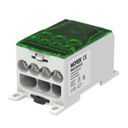 Блок распред. Morek OJL400A зелено-серый, 1P, вх. 1x95_240mm² Al/Cu, вых. 4x2,5_35 + 3x6_50mm² Cu, 425(CU)/380(AL), 1000V, винтовые зажимы