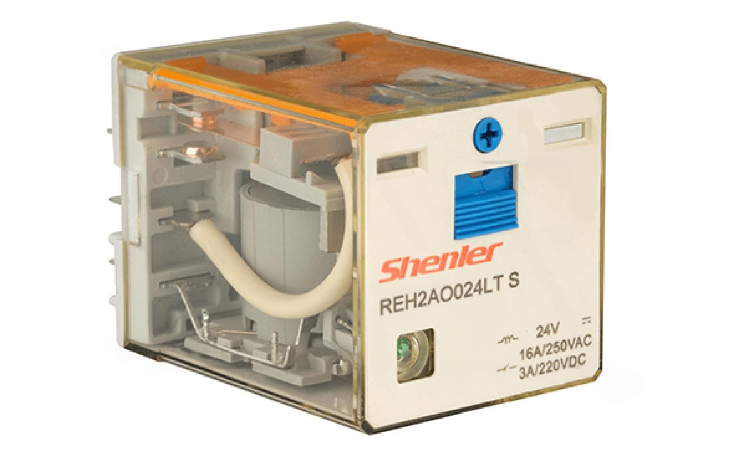 Реле REH2AO024LTS, 2NO, 16A(400VAC)/ 10A(220VDC), 24VDC, мех. индикация, тест-кнопка с блокировкой, LED, магнит