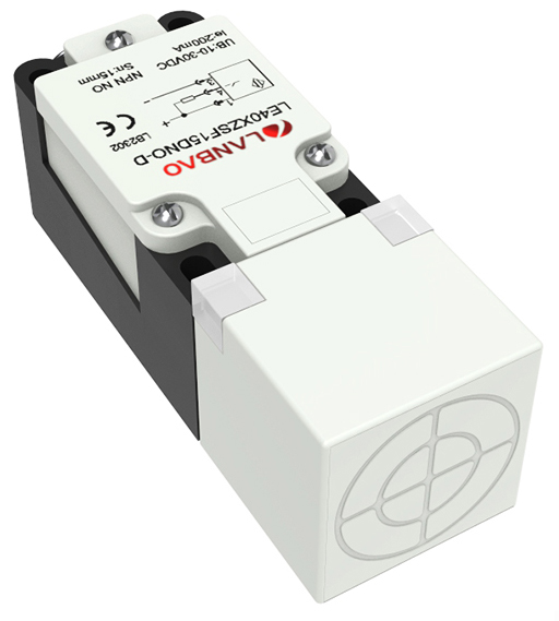 LANBAO LE40XZSN40DPRY-E2 индуктивный датчик 40х40х140мм PNP NO/NC Sn=40мм разъем M12