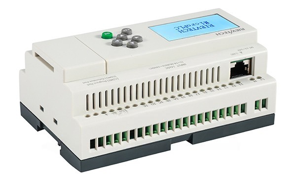 Программируемый логический контроллер SR-22DC-DA-R, 12_24VDC, 14DI(6AI/0_10V), 8RO(10A), RTC, Ethernet, ЖКИ  Rievtech