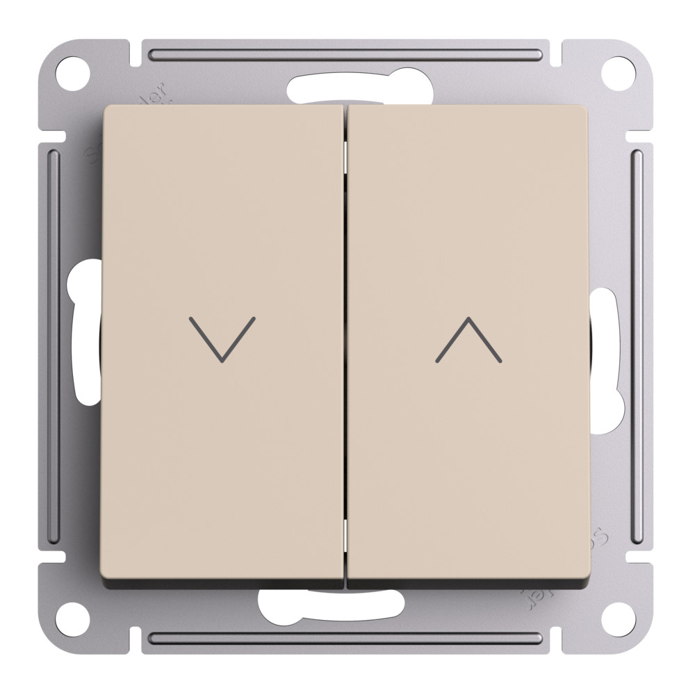 ATLASDESIGN 2-клавишный ВЫКЛЮЧАТЕЛЬ ДЛЯ ЖАЛЮЗИ, сх.4, 10А, механизм, ПЕСОЧНЫЙ