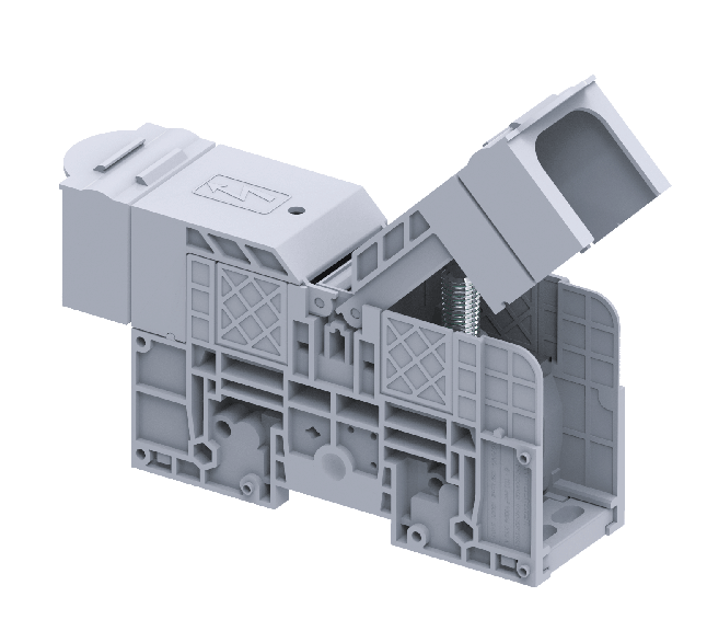 Клемма болтовая PTB120/150SH /42x186mm, 2 присоед., M10, 150mm2, 310A, 1000V, с защитными крышками, серая