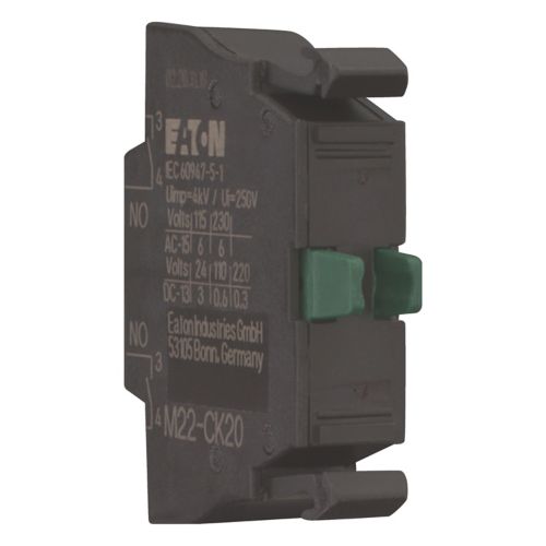 Блок-контакт 2NO, 4A, безвинтовой зажим Titan M22-CK20 (107898)