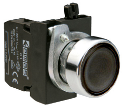 Кнопка (1НО+1НО), чёрный цвет, серия CM (250В AC, 4А), IP65 CM101DH