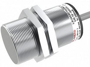 LANBAO LR30XBF10DPC Индуктивный датчик 10 мм, цилиндрический, заподлицо, 10…30 DC, PNP, NC, никелированная латунь, кабель, IP67