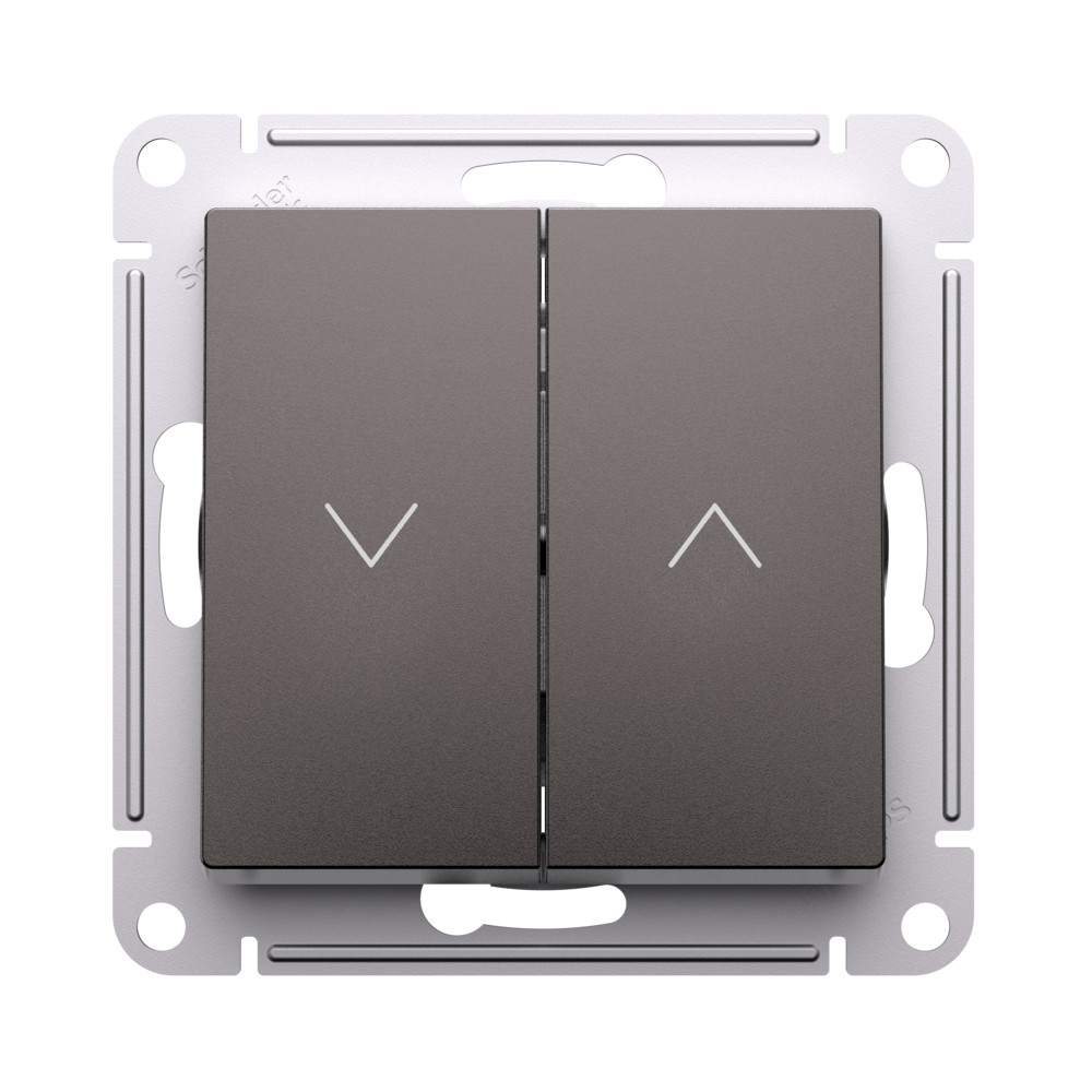 ATLASDESIGN 2-клавишный ВЫКЛЮЧАТЕЛЬ ДЛЯ ЖАЛЮЗИ, сх.4, 10А, механизм, МОККО