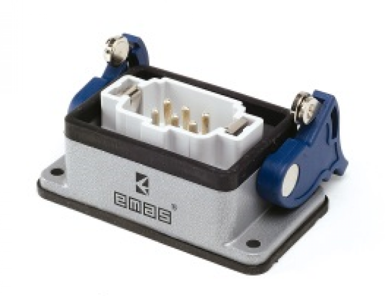 Кожух со штепселем (монтаж на перегородке) металлический, 6 полюсов, 16A, нижний ввод, IP65 EBM06FM42