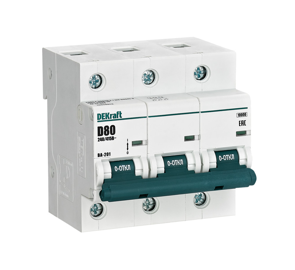 Авт. выкл. 3Р 80А х-ка D ВА-201 10кА