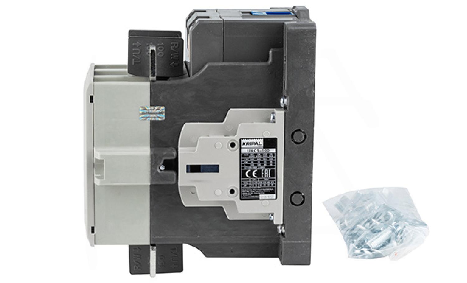 Контактор UKC1-100-22-400AC, 3P, 105A(AC-3), 160A(AC-1), 55kW(400VAC), Uк=380-450VAC, 2NO+2NC