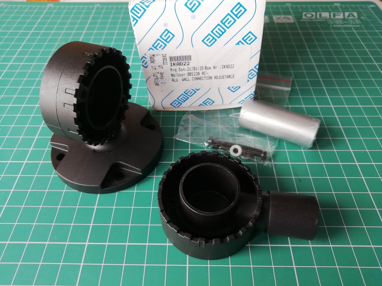 Настенное крепление регулируемое с алюминиевым патрубком 20мм