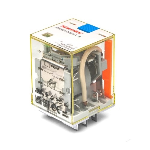 Реле REH1AO220LTS, 1NO, 16A(400VAC)/ 10A(220VDC), 220VDC,  мех. инд., тест-кнопка, LED, магнит