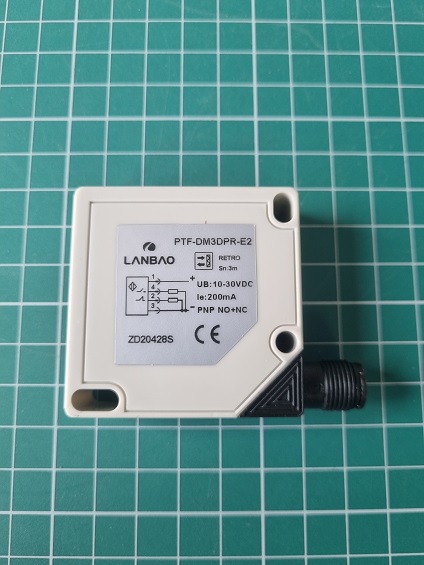 LANBAO PTF-DM3DPR-E2 оптический датчик 50x50x17мм 10-30DC PNP NO+NC Sn=3м разъём М12 (R-тип)