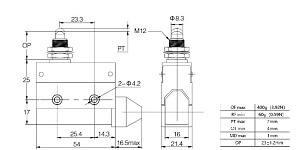 LANBAO LSAR7-310 концевой выключатель NO/NC плунжер