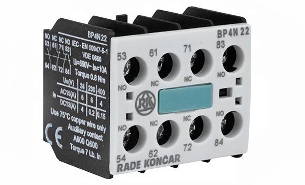 Блок-контакт вспом. BP4N 22, 6A(230VAC), 2NO+2NC, фронт. монтаж, для CNN 80_150