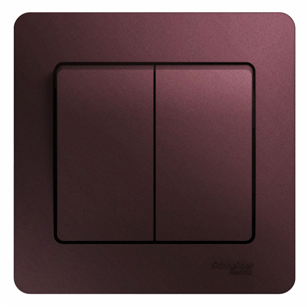 GLOSSA 2-клавишный ВЫКЛЮЧАТЕЛЬ, сх.5,10AX, в сборе, БАКЛАЖАНОВЫЙ