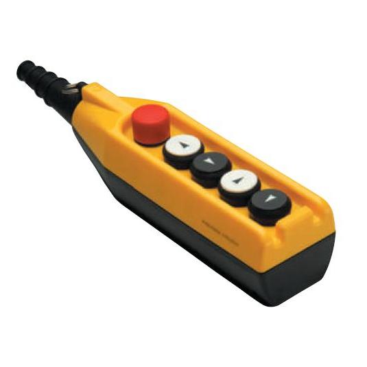 Пульт управления 5 кнопок (первая кнопка "аварийный стоп" CP200E30, 1НЗ), односкоростной, cерия PV (250В AC, 4А), IP65 PV5E30B22