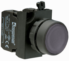 Кнопка (1НО+1НЗ), чёрный цвет, серия CP (250В AC, 4А), IP65 CP102DH