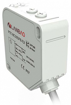 LANBAO PTE-TM60SK оптический датчик 50x50x18мм Реле 24-240 AC/DC Sn=60м (T-тип) кабель 2м /приемник